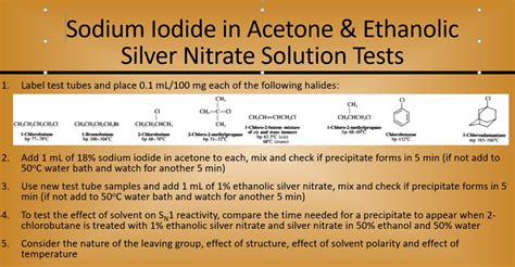 ethanolic silver nitrate|silver nitrate test for halides.